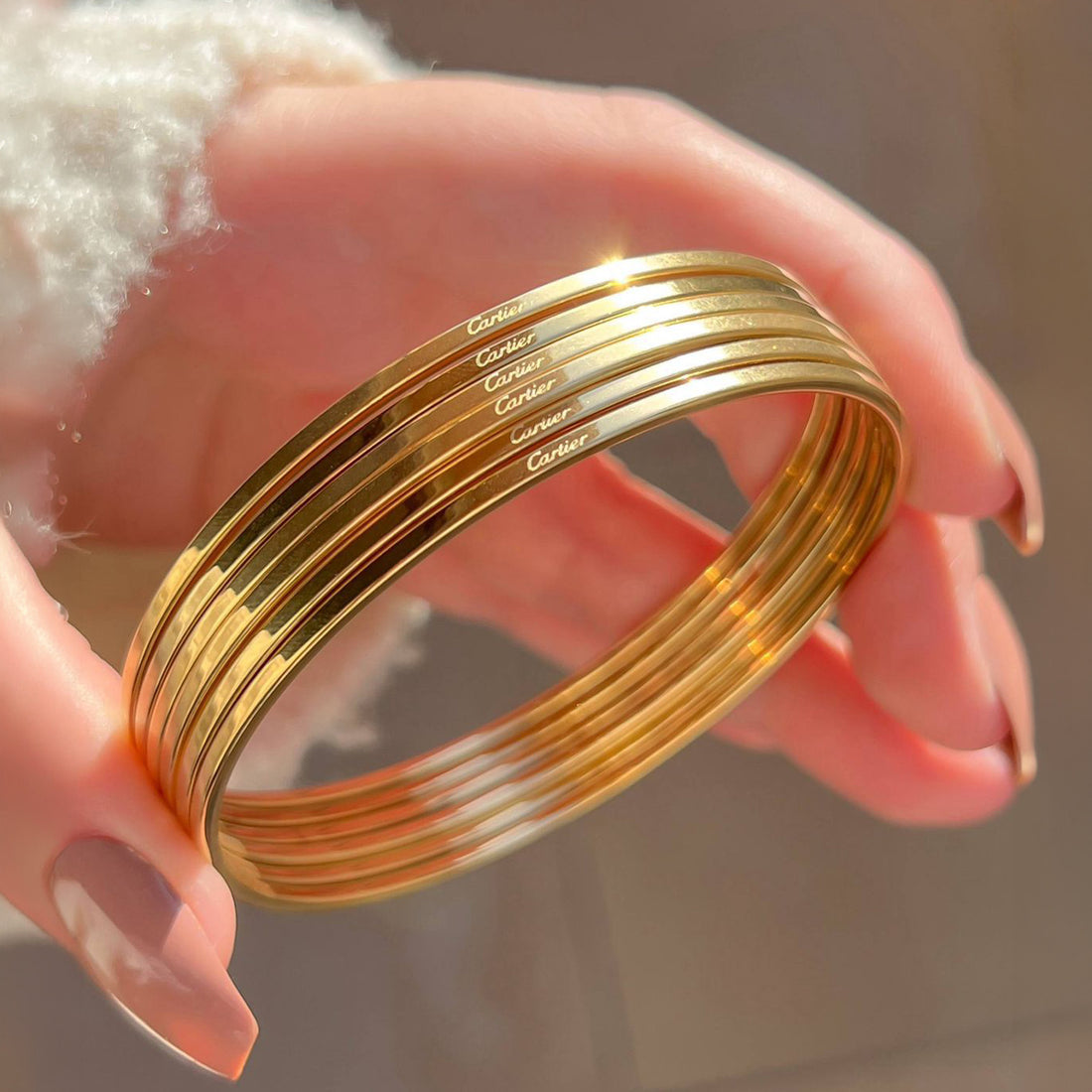 Cartier Engraved Bangle | 6 Piece Set