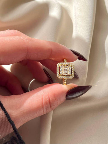 Baguette Halo Ring