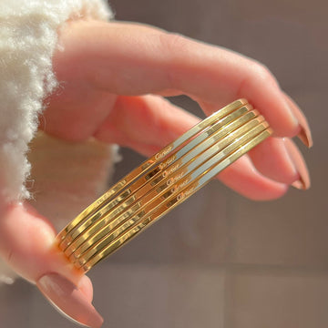Cartier Engraved Bangle | 6 Piece Set