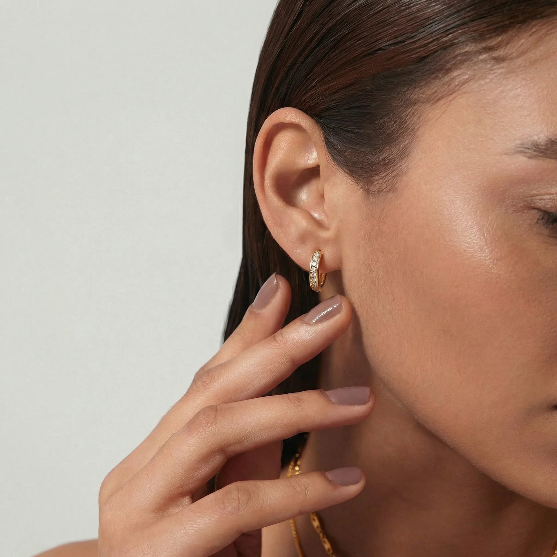 Aurora Pave Huggie Earrings