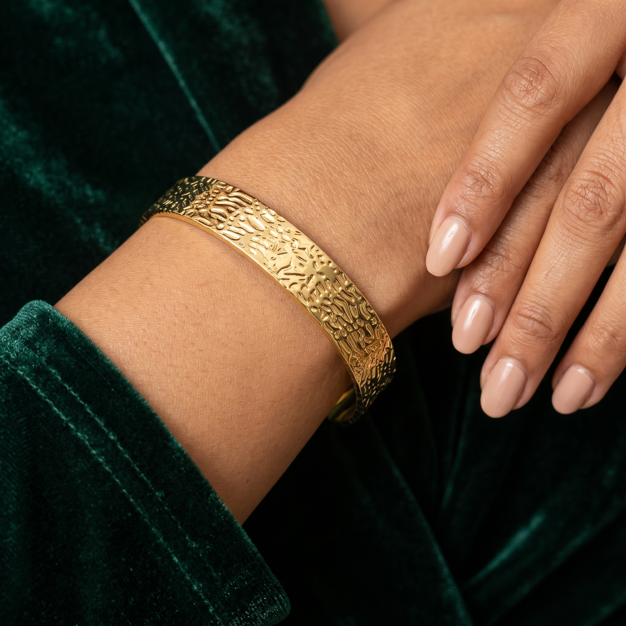 Bracelet Python Textured Cuff Bracelet