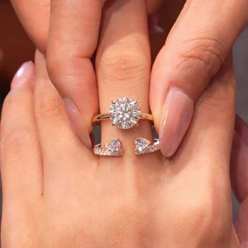 Solitaire Pear Ring Set