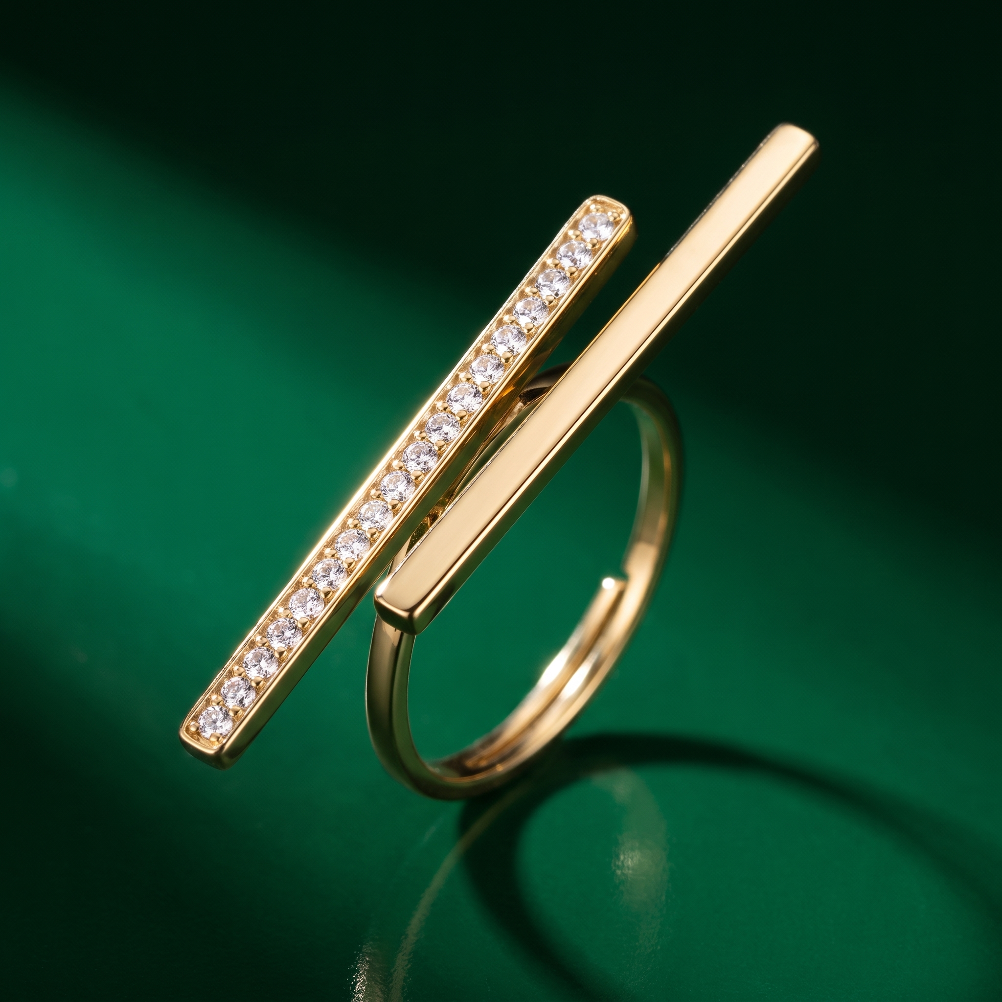 Mira Twin Bar Ring | Free Size