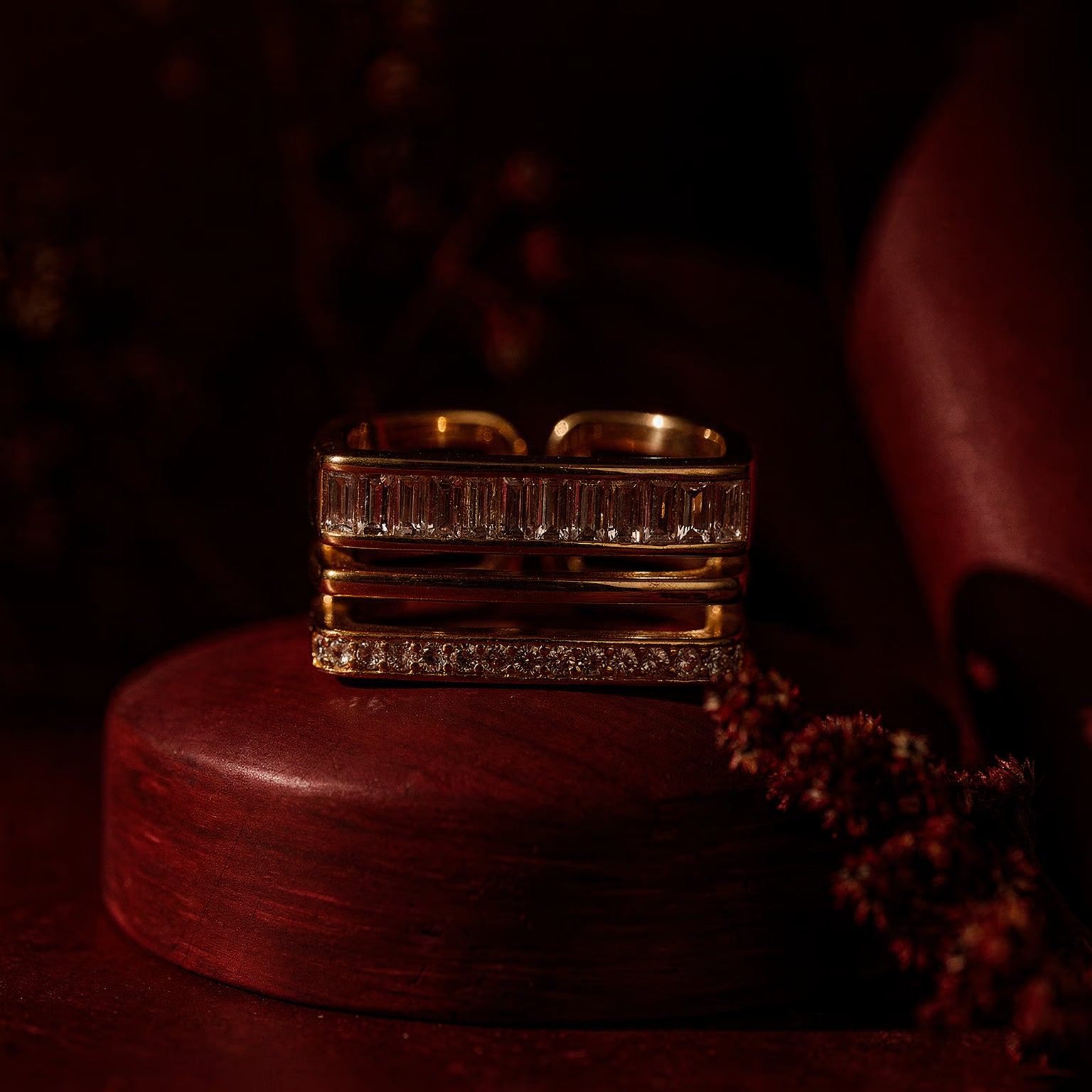 Stackline Baguette Crystal Ring