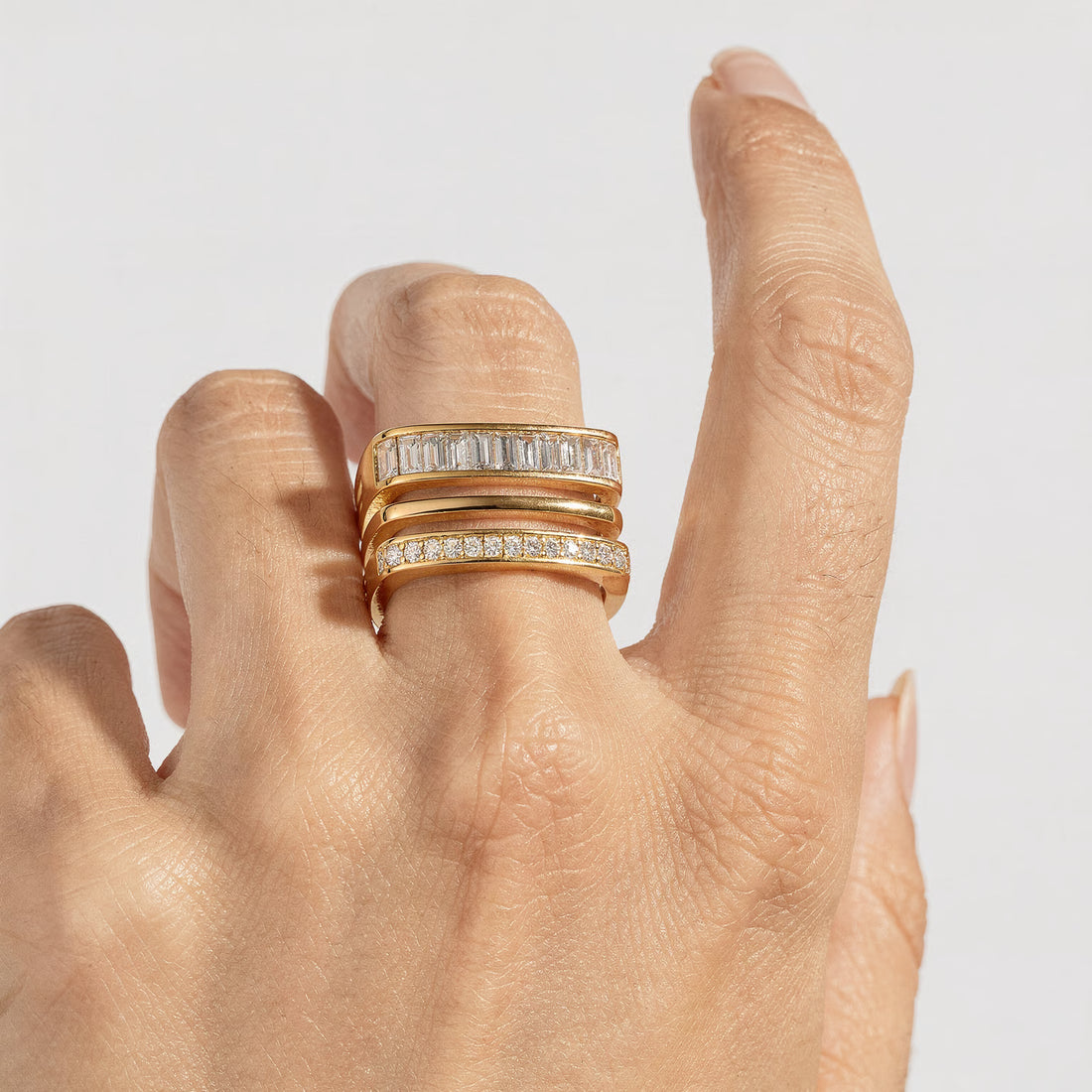 Stackline Baguette Crystal Ring