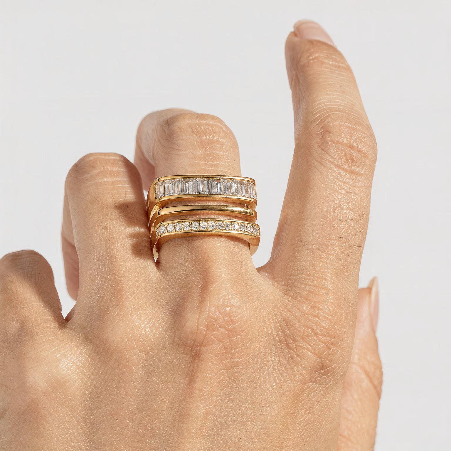 Stackline Baguette Crystal Ring