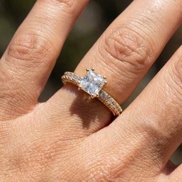 Princess-cut CZ Diamond Ring