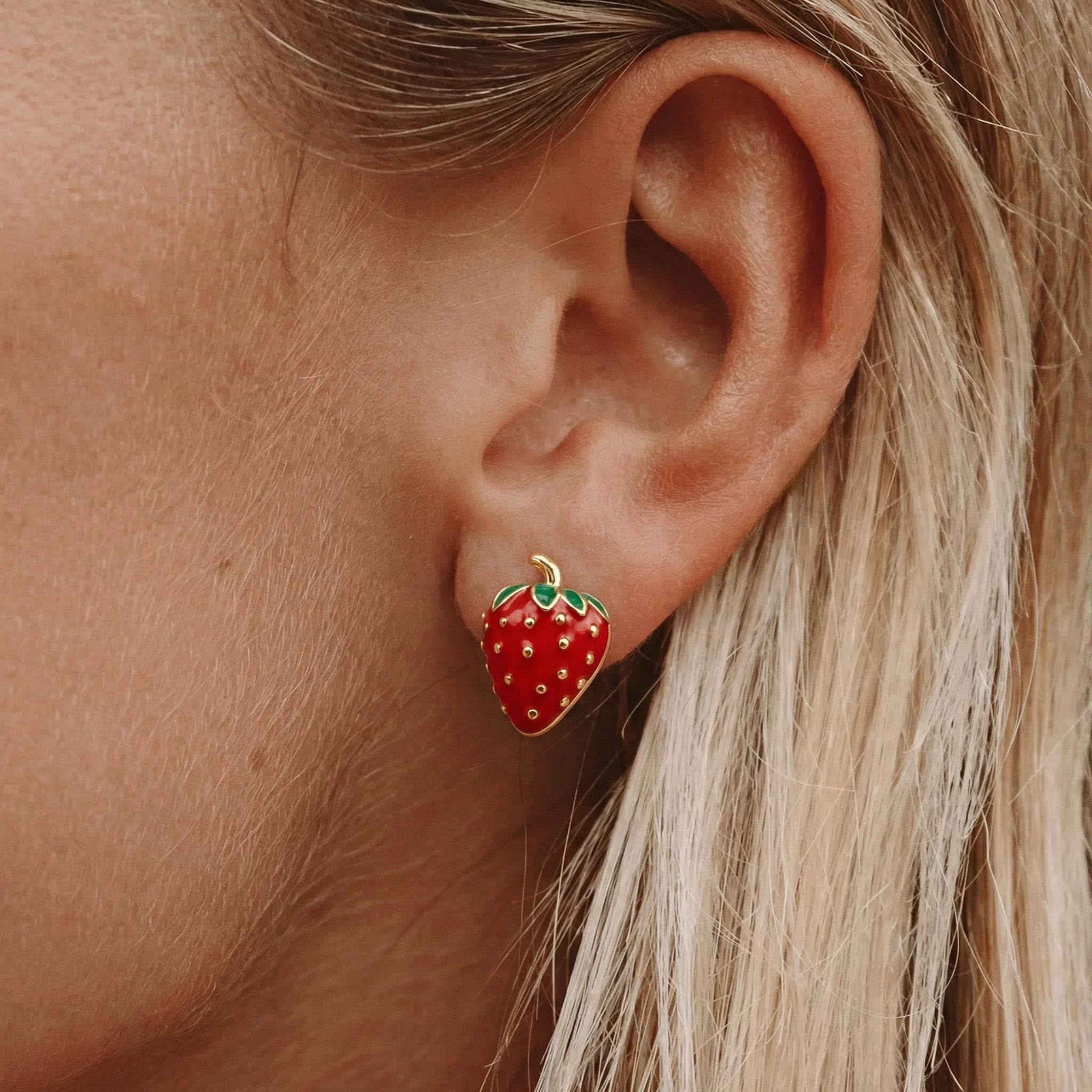 Mini Strawberry Earrings