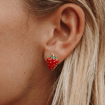 Mini Strawberry Earrings