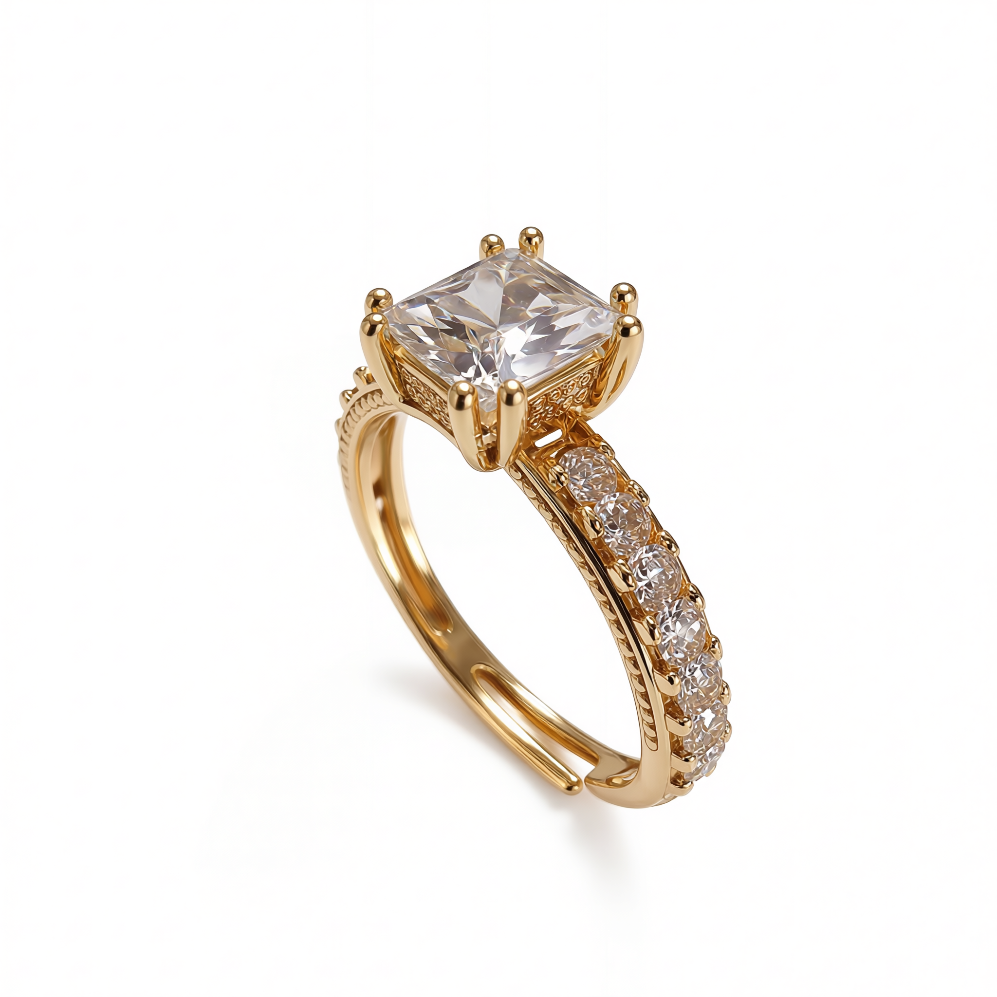 Princess-cut CZ Diamond Ring