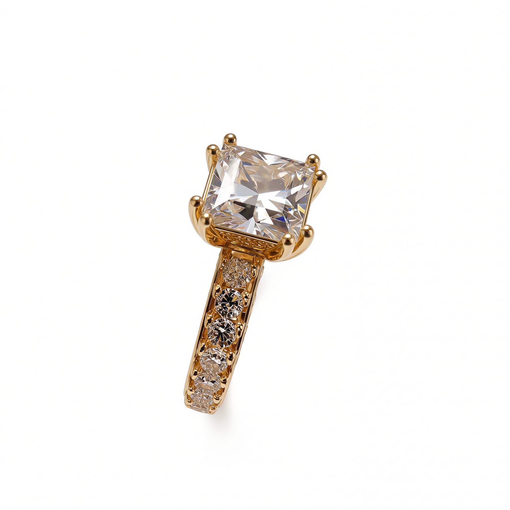 Princess-cut CZ Diamond Ring